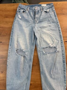GAP Light Blue Distressed Wide Leg Jeans